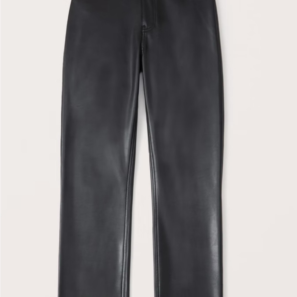 Abercrombie & Fitch Vegan Leather 90s Straight Pant